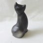 Stylized black ceramic cat figurine ombre shadowing matte vintage vintage cm1484