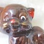 Brownware red clay kitten figurine cold paint Japan vintage cm1487