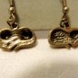 Sleeping cats pierced earrings pewter earwires excellent vintage cm1495