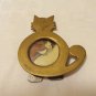Handmade cat picture frame primitive brass round opening vintage humorous cm1497