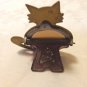 Handmade cat picture frame primitive brass round opening vintage humorous cm1497