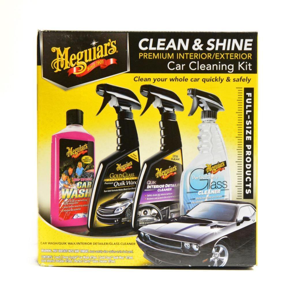 Meguiar's Clean & Shine Premium Interior/Exterior Car Cleaning Kit - Full Size !