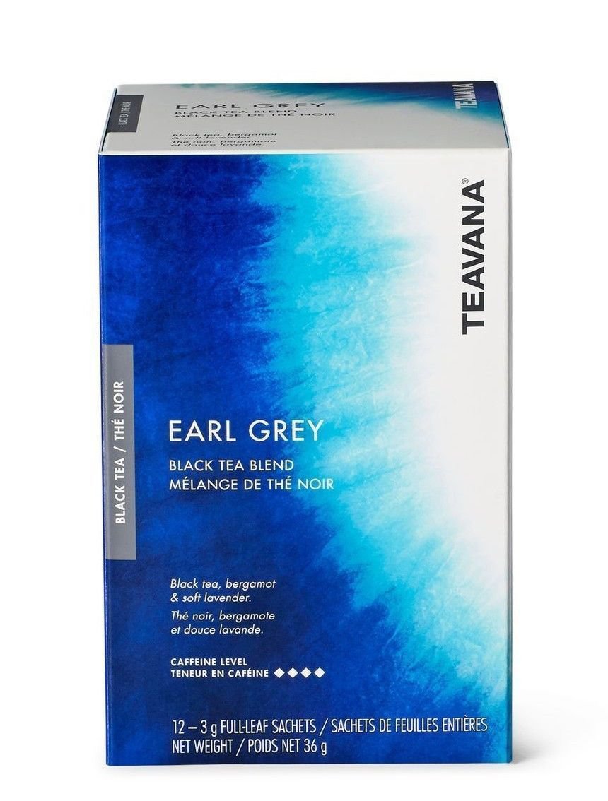 NEW Teavana Earl Grey Black Tea Blend Full Leaf Tea Sachets 12 count box