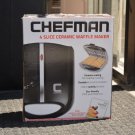 Chefman RJ03-4S-CM 4 Slice Ceramic Waffle Maker, Black