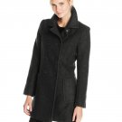 T Tahari Women's Double Breasted Wool Boucle Coat, Black, X-Large