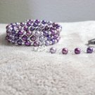 Purple Harem/Slave Bracelet, Handmade, Glass Pearl Beaded Jewelry
