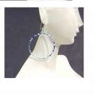 Earrings - Glass beaded hoop earrings, handmade, Shades Of Blue Jewelry