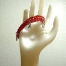 Red Bracelet with Awareness Charms on a Beaded Memory Wire Bracelet,