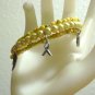 Yellow Awareness Charms on a Beaded Memory Wire Bracelet, Fashion Jewelry