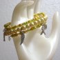 Yellow Awareness Charms on a Beaded Memory Wire Bracelet, Fashion Jewelry