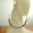 Earrings - Glass Beaded Hoop Earrings, Handmade, Iris Colors