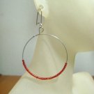 Hoop earrings, handmade, beautiful Red Beaded fashion Earrings Jewelry
