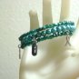 Teal Awareness Charm on a Beaded Memory Wire Bracelet, Fashion Jewelry