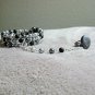 Black and Silver Harem/Slave Bracelet, Handmade, Glass Pearl Beaded Jewelry