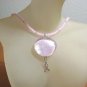 Pink Glass Beaded Awareness Necklace with Glass Pendant