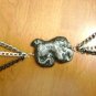 Glass Beaded Memory Wire Harem/Slave Bracelet With Three Rings, handmade Jewelry