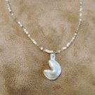 White Hand Made Beaded Necklace Fortune Cookie Pendant Fashion Jewelry