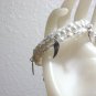 White Awareness Charm on a Beaded Memory Wire Bracelet, Fashion Jewelry