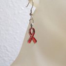 Red Handmade Awareness Earrings HIV/AIDS or Heart Disease Awareness