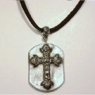Black and Silver Cross Handmade Necklace