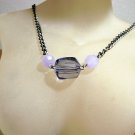 Handmade Chain Necklace With Periwinkle Blue Focal Beads Fashion Jewelry