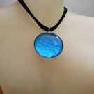 Handmade Stretch Necklace With Handcrafted "water-glass" Pendant