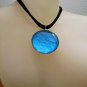 Handmade Stretch Necklace With Handcrafted "water-glass" Pendant