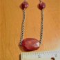 Handmade Deep Red Chain Necklace With Focal Beads Jewelry