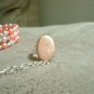 Orange Beaded Harem/Slave Bracelet, Handmade, Glass Pearl Beaded Fashion Jewelry