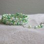 Green Beaded Harem/Slave Bracelet, Handmade, Glass Pearl Beaded Fashion Jewelry