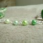 Green Beaded Harem/Slave Bracelet, Handmade, Glass Pearl Beaded Fashion Jewelry
