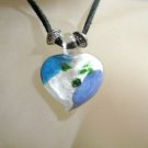 Handmade Glass Heart Corded Fashion Necklace