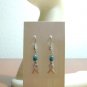 Teal and Silver Awareness Earrings