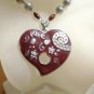 Handmade Necklace w/ Large Heart Pendant, Fashion Jewelry