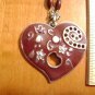 Handmade Necklace w/ Large Heart Pendant, Fashion Jewelry