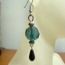 Dangle earrings, Handmade, Beautiful Teal and Black Fashion Earrings