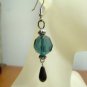 Dangle earrings, Handmade, Beautiful Teal and Black Fashion Earrings