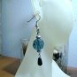 Dangle earrings, Handmade, Beautiful Teal and Black Fashion Earrings