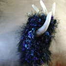 Black with blue and purple Fingerless Gloves, Hand warmers, wristers handmade Black with blue and purple Fingerless Gloves, Hand warmers, wristers handmade