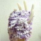 Purple and White Fingerless Gloves, Size medium (fits most),Fashion Accessories Purple and White Fingerless Gloves, Size medium (fits most),Fashion Accessories
