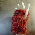 Orange Red Phoenix Fire Fingerless Gloves, Hand warmers, wristers