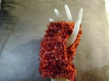 Orange Red Phoenix Fire Fingerless Gloves, Hand warmers, wristers