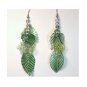 Dangle Earrings, Handmade, Beautiful Green leaves  Fashion Earrings Jewelry