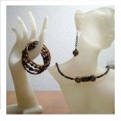 Handmade Black and Copper Necklace, Bracelet and Earring Jewelry Set