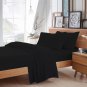 MISR Linen Single Black 4PCs Sheet Set Egyptian Cotton 400 Thread Count 15 Inch Pocket