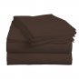MISR Linen Single Chocolate 4PCs Sheet Set Egyptian Cotton 400 Thread Count 18 Inch Pocket