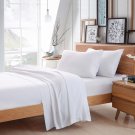 MISR Linen Single White 4PCs Sheet Set Egyptian Cotton 400 Thread Count 21 Inch Pocket