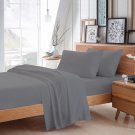 MISR Linen Single Silver 4PCs Sheet Set Egyptian Cotton 400 Thread Count 21 Inch Pocket