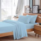 MISR Linen King Single Light Blue 4PCs Sheet Set Egyptian Cotton 400 Thread Count 21 Inch Pocket