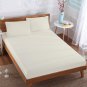 MISR Linen Single Ivory 3PCs Fitted Sheet Egyptian Cotton 400 Thread Count 15 Inch Pocket